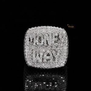 Anillo de dinero de plata 925 personalizado a la moda completamente helado con diamantes cultivados en laboratorio joyería de Hip Hop para hombre aspecto de moda audaz - Product Image 1