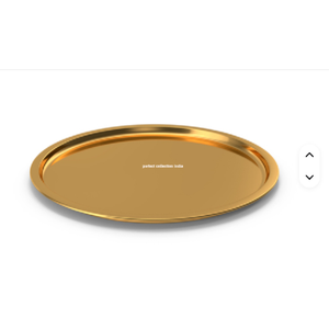 Plateau rond en métal plaqué or pour bar d'hôtel Plateau de service rond Vente en gros Léger Luxe Art Déco Design - Product Image 2