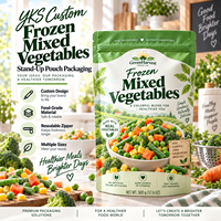 Sacs en plastique laminés imprimés sur mesure pour légumes surgelés mélangés tels que les pois et les haricots