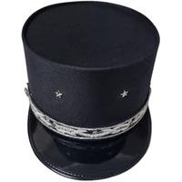Gorra Militar Francesa Tradicional a Rayas, Gorra de Uniforme Vintage para Fiestas y Desfiles al Aire Libre con Trenza Plateada