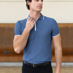 Chemise d'équitation à manches courtes pour homme, tissu léger, respirant et extensible, sous-vêtement pour l'équitation, pour l'entraînement et les sorties estivales - Product Image 1