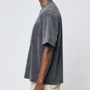 Logo personnalisé T-shirt imprimé surdimensionné et lourd pour hommes, 100% coton, délavé à l'acide et cousu vintage pour hommes - Product Image 4