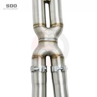 Tuyau d'échappement intermédiaire poli SDO Performance SS304 X-Pipe pour Maserati Levante / Quattroporte GTS 3.8T 2017-2026