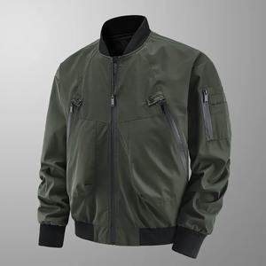 Veste bomber d'hiver pour homme, décontractée, légère, coupe-vent, à bouton unique, poches avant, coupe-vent, imperméable - Product Image 2