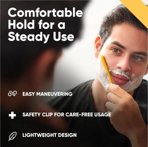 Kit de maquinilla de afeitar de peluquero de acero inoxidable dorado profesional ANAAIF con hoja desechable de borde recto Para una depilación corporal conveniente - Product Image 6