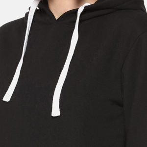 Sweat à capuche en molleton de coton de haute qualité pour femme, avec logo personnalisé imprimé numériquement sur le devant, respirant, anti-boulochage, à capuche longue, décontracté - Product Image 6