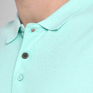 Confortable respirant hommes pour T-Shirt séchage rapide coton/fibre de bambou col roulé décontracté coupe régulière - Product Image 5