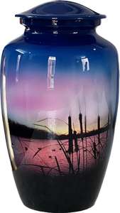 Colibri naturel simple et fleur blanche imprimée avec urne de crémation au design unique pour les restes de cendres humaines - Product Image 5