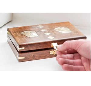 Latest Design Handmade Wooden Card Storage <b>Box</b> Hot <b>Sale</b> Poker <b>Box</b> Customized Solid Wood Playing Card <b>Box</b> Keepsake - Product Image 1