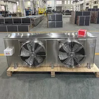 Unité de condensation industrielle bleue à double ventilateur pour refroidisseur d'air, idéale pour ateliers et entrepôts