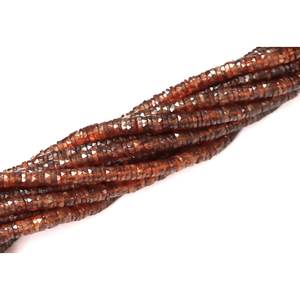 Perles de grenat hessonite : AAA facettées en forme de pneu, collier de 16 pouces - Product Image 2