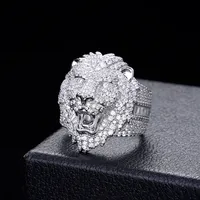 Bague pour homme en argent sterling fait main, tête de lion, moissanite 3,25 carats, best-seller de la joaillerie fine