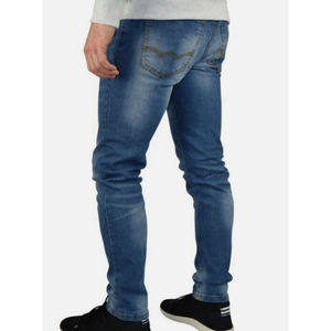 Pantalon Streetwear droit en denim personnalisé de haute qualité pour hommes, tenue décontractée respirante à boutons coupe ample pour l'été et l'hiver - Product Image 2