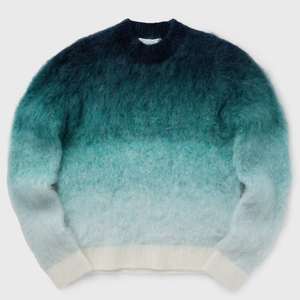 Pull en mohair pour homme, tricot doux et moelleux, manches longues, chaud pour l'hiver, tendance, bouton sur le devant, OEM - Product Image 1