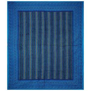 Juego de Sábanas Dobles de Algodón Kantha Azul, Hechas a Mano, 240 Hilos, con 2 Fundas de Almohada, 100% Algodón para Uso Doméstico (AKDB1002) - Product Image 5