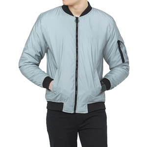 High Quality Customized Size Men's Lightweight Waterproof Coated Bomber Jacket Custom Front Premium Winter Stand Collar High - Product Image 1