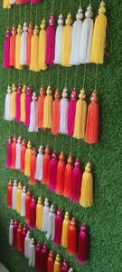 Cuerda de borla de hilo de seda, decoración de boda india, telón de fondo de escenario, decoración de fiesta de Festival, telón de fondo de Haldi Mehendi Sangeet - Product Image 2