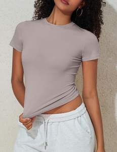 เสื้อยืดผู้หญิงทรงสวย สวมใส่สบาย ระบายอากาศดี ไซส์ใหญ่ ผ้าพลิ้ว ผ่อนคลาย ยืดหยุ่น ระบายอากาศได้ดี เป็นมิตรกับสิ่งแวดล้อม ทรงเข้ารูป เนื้อผ้านุ่มลื่น - Product Image 1