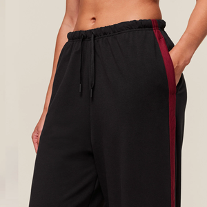 Pantalon en nylon ample avec rayures latérales et ourlet boutonné, jambe large, pantalon de costume d'extérieur, pantalon léger, vente en gros, fournisseur OEM - Product Image 6