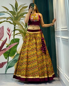 हस्तनिर्मित कुत्ची कार्य चनिया चोली रंगीन कढ़ाई बोलीवुड शैली के लिए लहेंगा