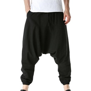 Pantalones Deportivos Casuales Blancos Holgados para Hombre, con Cordón, Estilo Informal para Otoño, Pantalones de Yoga Holgados, Pantalones Bombachos con Bolsillos, Estilo Frente Plano, Algodón OEM - Product Image 2
