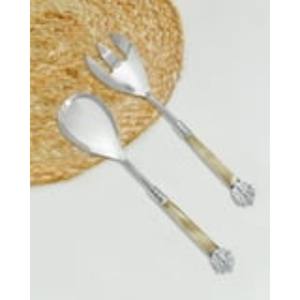 Serveur de salade d'argenterie d'acier inoxydable le plus demandé avec les poignées acryliques de concepteur pour les cuisines et la salle à manger à la maison - Product Image 1