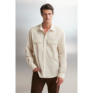 เสื้อเชิ้ตผู้ชาย GRIMELANGE Kelvin ผ้าทอเนื้อหนา ดีไซน์เท่ห์ พร้อมกระเป๋าแบบ Kapakli - Product Image 5