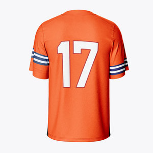 Maillot de football américain à col en V, couleur unie et motif uni, personnalisable avec étiquette privée - Product Image 2