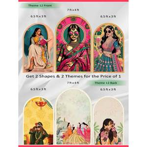 ชุดโค้งตกแต่งสไตล์โบโฮชิคและเมเฮนดีแบบกลับด้านได้ พรีเมียม (3 ชิ้น) คอลเลคชั่นโมเดิร์นเดซี่มิวส์และงานรื่นเริงแบบดั้งเดิม ดีไซน์สองธีม - Product Image 1