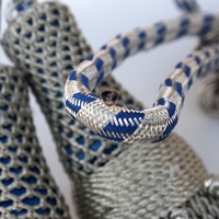 WOK Industries Custom Size Silver Blue Cross Tassels Metallic Yarn Silk Thread Decorative Braided Coated Cord Garment