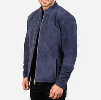 Vente en gros – Nouvelle collection 2025 – Blouson en daim pour homme avec empiècements en cuir véritable et toile – Tendance hiver, respirant et coupe-vent