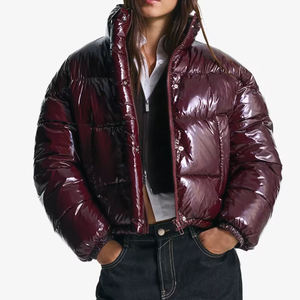 <b>Women</b> Wholesale Casual Lightweight Outerwear Soft Daily Wear <b>Zip</b> <b>Up</b> Coat / OEM Custom Logo Streetwear Loose Fit Puffer <b>Jacket</b> - Product Image 1