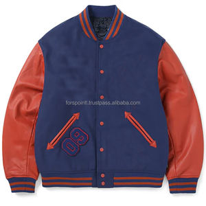 OEM Design personnalisé Hiver 100% Laine Broderie Polaire Lettre Bomber Latterman Varsity Veste Manteaux pour Hommes - Product Image 5