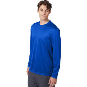 Camiseta personalizable de manga larga personalizada para hombre, Camiseta de cuello redondo de poliéster 100% de secado rápido, perfecta para ropa de calle y ropa informal - Product Image 4