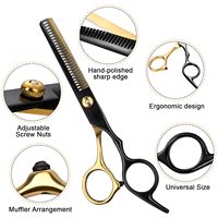 MACLURA Ciseaux de coupe de cheveux en acier chirurgical Ciseaux amincissants pour coiffeur avec poignées multicolores Outil de beauté à pointe de lame tranchante