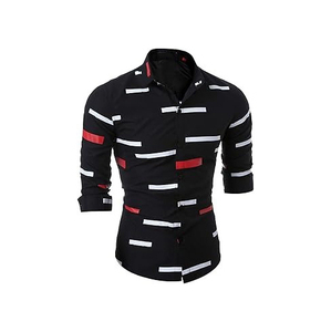 Chemises habillées bicolores pour hommes en coton uni à manches longues Chemises habillées décontractées intelligentes à vendreRobe classique en satin sans repassage - Product Image 5