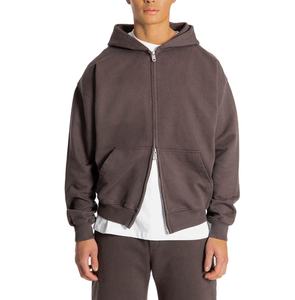 Sudadera con capucha extragrande con cremallera y lavado ácido para hombre, 500GSM, de algodón grueso, personalizada, OEM, marca privada, fabricante de fábrica - Product Image 1