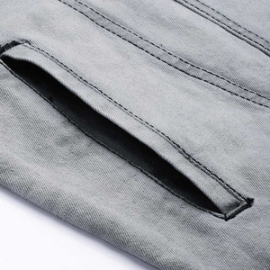 Blouson en jean d'hiver pour homme 100 % coton respirant écologique chauffant coupe-vent décontracté streetwear avec logo frontal léger et décontracté - Product Image 5