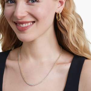 Collier de chaîne de tennis en diamant de laboratoire gradué personnalisé 4.00 MM glacé Hip Hop Bling en argent or jaune PT950-for les mariages - Product Image 1