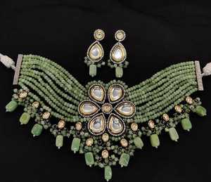 Hermoso Original chapado en oro clásico Kundan con espalda Meenakari gargantilla conjunto con pendientes para mujeres bodas compromisos desgaste - Product Image 4