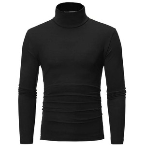 Pour hommes vêtements d'hiver chemise thermique automne hommes collants d'hiver col haut mince coupe ajustée T-shirt à manches longues - Product Image 2