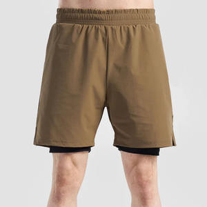 Short de sport décontracté pour hommes de haute qualité 100% Polyester taille élastique respirant taille moyenne Style solide décoration personnalisable - Product Image 1
