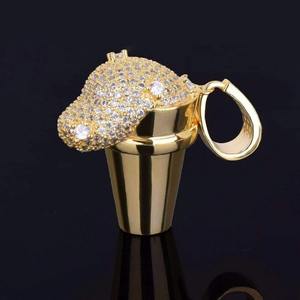 จี้เพชรโมอิสซาไนต์ VVS สุดฮิต ดีไซน์ทรงถ้วยเคลือบทองคำขาว 925 แบบฮิปฮอป ราคาประหยัด - Product Image 2