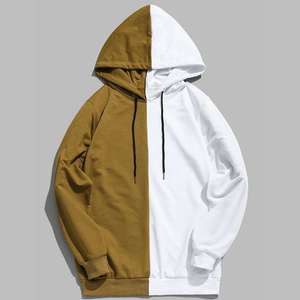 Sweat-shirts et pulls à capuche personnalisés pour hommes en chenille unie avec patch, en polyester et coton, coupe-vent et respirants pour l'automne - Product Image 2