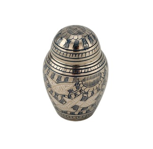 Urne souvenir en laiton avec dôme pour cendres humaines produit personnalisé urne funéraire moderne pour processions funéraires - Product Image 5