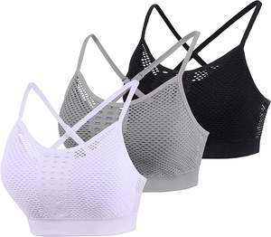 Soutien-gorge de sport yoga pour femmes grande taille, col rond, maintien élevé, écologique, antichoc, coussinets amovibles, extensible dans les quatre sens, léger - Product Image 4