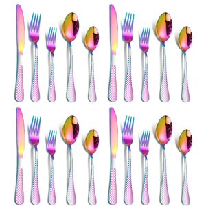 Juego de cubiertos premium con diseño arcoíris, fabricado en acero con un brillo colorido que añade encanto decorativo y un toque moderno. - Product Image 1