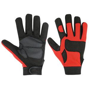 Guantes de trabajo de seguridad de cuero de cabra genuino con ala pulgar espalda azul costilla montaje mecánico guantes de cuero para mecánicos de montaje - Product Image 1
