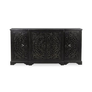 Mueble Aparador de Madera Maciza Estilo Antiguo, Hecho a Mano, Nuevo, Moderno y Lujoso, Mueble de Almacenamiento para Dormitorios, Acabado Negro de Alta Calidad - Product Image 1