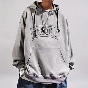 Sweat à capuche surdimensionné avec cordon de serrage et logo personnalisé pour hommes et unisexe 100% coton Sweat-shirt à motif solide imprimé en 3D Vêtements OEM - Product Image 4